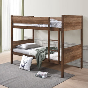 English Elm Brown Mission Style Bunk Bed Solid Wood Twin Stackable Kids Bedroom Platform B011P586390