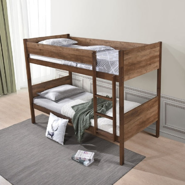 English Elm Brown Mission Style Bunk Bed Solid Wood Twin Stackable Kids Bedroom Platform B011P586390