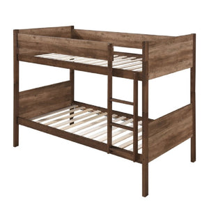 English Elm Brown Mission Style Bunk Bed Solid Wood Twin Stackable Kids Bedroom Platform B011P586390