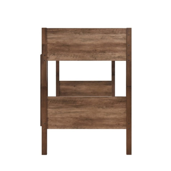 English Elm Brown Mission Style Bunk Bed Solid Wood Twin Stackable Kids Bedroom Platform B011P586390