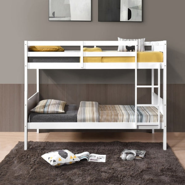 English Elm Mission Style Twin Over Bunk Bed Rubberwood X Panel Design Kids Guest Room B011P586391