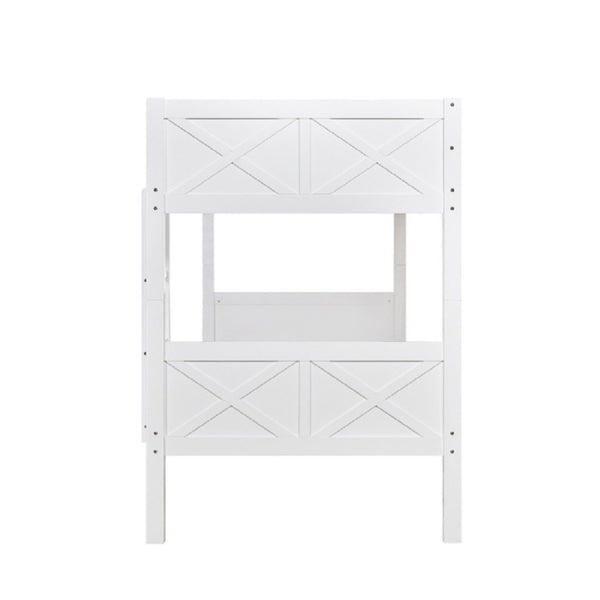 English Elm Mission Style Twin Over Bunk Bed Rubberwood X Panel Design Kids Guest Room B011P586391
