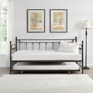 English Elm Victorian Ornate Wrought Metal Daybed with Pull Out Trundle for Guest Rooms Copper Iron B011P586394