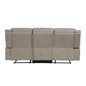 English Elm Contemporary Gray Microfiber Reclining Sofa and Loveseat Set for Modern Living Rooms Brown Gray 1pc Sofa B011P586402