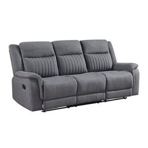 English Elm Contemporary Gray Microfiber Reclining Sofa and Loveseat Set for Modern Living Rooms Gray 1pc Sofa B011P586405