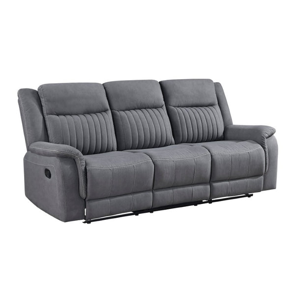 English Elm Contemporary Gray Microfiber Reclining Sofa and Loveseat Set for Modern Living Rooms Gray 1pc Sofa B011P586405