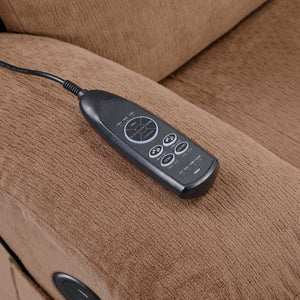 English Elm Brown Microfiber Power Lift Recliner with Heat Massage and USB Charging Ports B011P587004