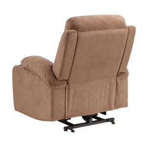 English Elm Brown Microfiber Power Lift Recliner with Heat Massage and USB Charging Ports B011P587004
