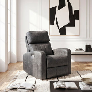 English Elm Modern Power Lift Recliner Chair Faux Leather Upholstered with Pocket Coil Seating Support B011P587005