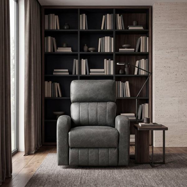 English Elm Modern Power Lift Recliner Chair Faux Leather Upholstered with Pocket Coil Seating Support B011P587005