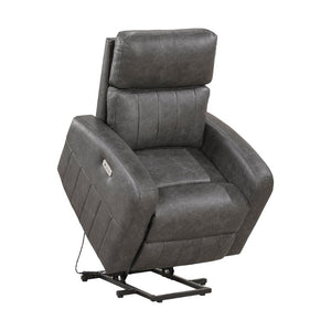 English Elm Modern Power Lift Recliner Chair Faux Leather Upholstered with Pocket Coil Seating Support B011P587005