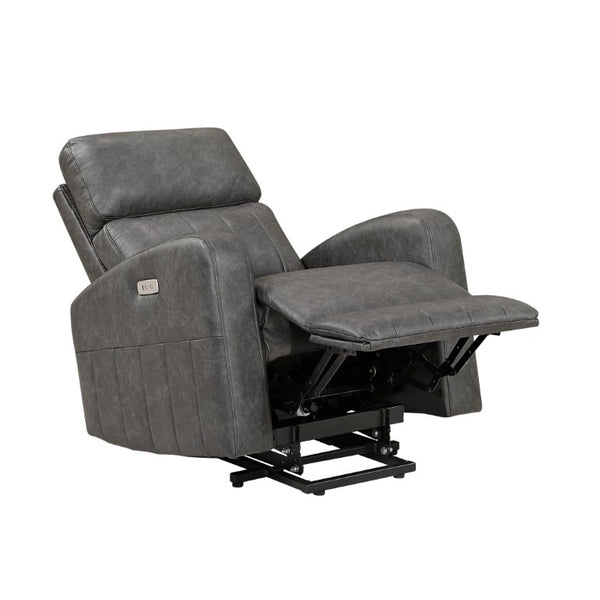 English Elm Modern Power Lift Recliner Chair Faux Leather Upholstered with Pocket Coil Seating Support B011P587005