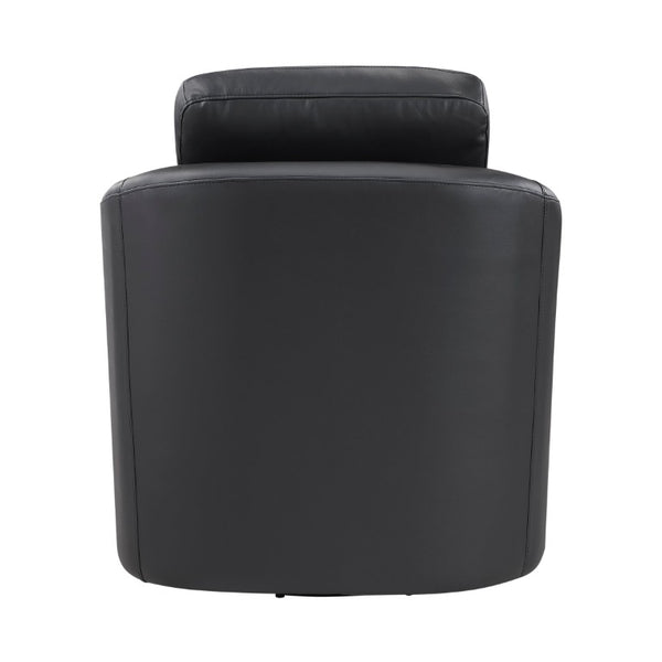 English Elm Modern Top Grain Leather Swivel Barrel Chair with Pocket Coil Cushions for Living Rooms B011P587015