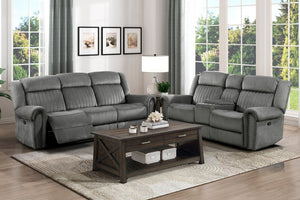 English Elm Reclining Sofa with Nailhead Arms Microfiber Upholstery and Pocket Coil Seat Support B011P587679