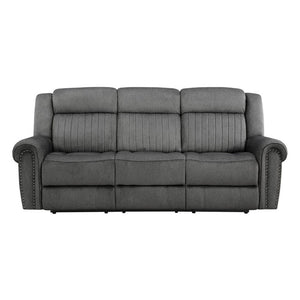 English Elm Modern Power Reclining Sofa with USB Charging Nailhead Trim Microfiber Seating B011P587687