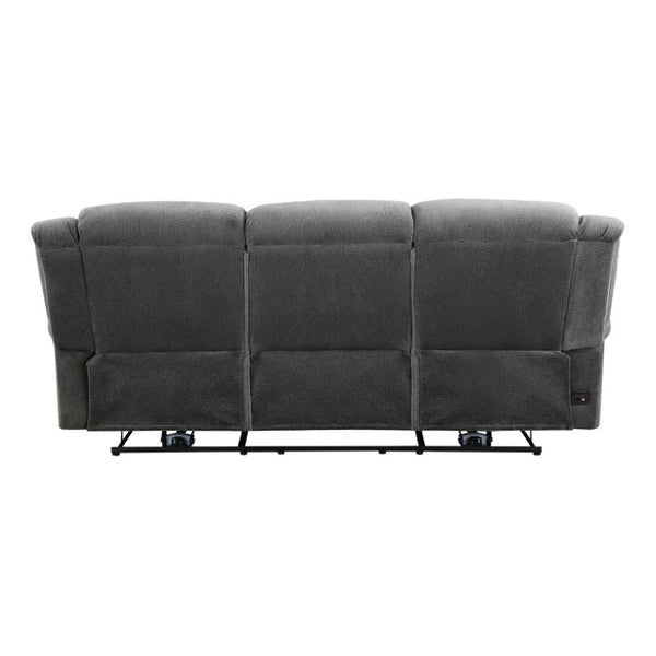 English Elm Modern Power Reclining Sofa with USB Charging Nailhead Trim Microfiber Seating B011P587687