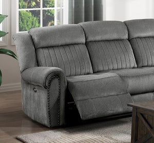 English Elm Modern Power Reclining Sofa with USB Charging Nailhead Trim Microfiber Seating B011P587687