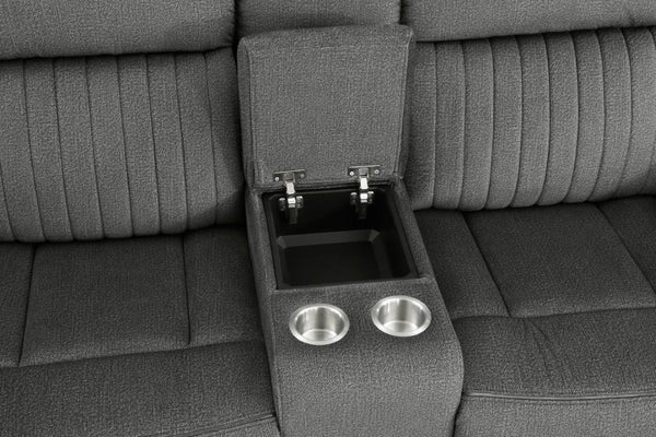 English Elm Modern Power Reclining Loveseat with Console USB Charging Microfiber Seating B011P587691