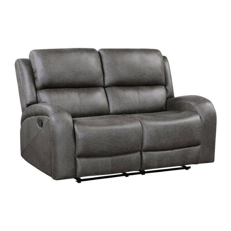 English Elm Gray Microfiber Reclining Loveseat with Pocket Coil Cushions for Transitional Living Rooms B011P587702
