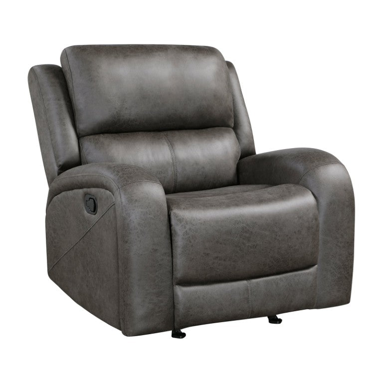 English Elm Gray Microfiber Recliner Rocker with Solid Wood Frame and Pocket Coil Cushioning B011P587703