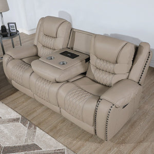 English Elm Top Grain Leather Match Power Motion Seating with Zero Gravity and USB Charging Reclining Sofa B011P587705