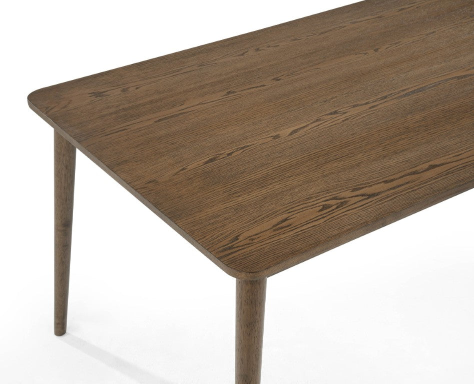 English Elm Contemporary Traditional Rectangular Dining Table Warm Wood Finish Seats Six B011P588402