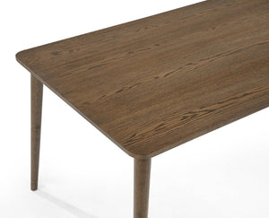 English Elm Contemporary Traditional Rectangular Dining Table Warm Wood Finish Seats Six B011P588402