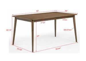 English Elm Contemporary Traditional Rectangular Dining Table Warm Wood Finish Seats Six B011P588402