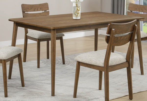 English Elm Contemporary Traditional Rectangular Dining Table Warm Wood Finish Seats Six B011P588402