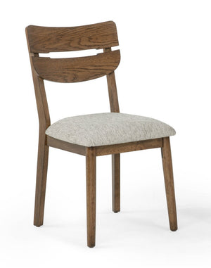 English Elm 4Pc Curved Seatback Dining Chairs Linen Upholstered Solid Wood Frame Transitional Set B011P588403
