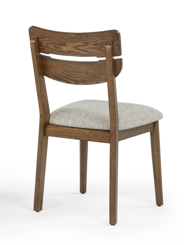 English Elm 4Pc Curved Seatback Dining Chairs Linen Upholstered Solid Wood Frame Transitional Set B011P588403