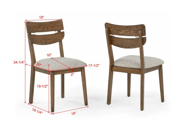 English Elm 4Pc Curved Seatback Dining Chairs Linen Upholstered Solid Wood Frame Transitional Set B011P588403