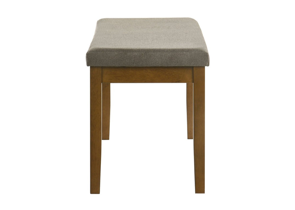 English Elm Contemporary Upholstered Dining Bench Gray Padded Seat Warm Wood Frame for Modern Rooms B011P588626