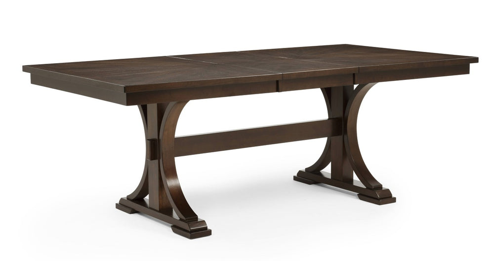 English Elm 1Pc Extendable Trestle Dining Table Mid-Century Warm Brown Wood Butterfly Leaf Seat B011P589425