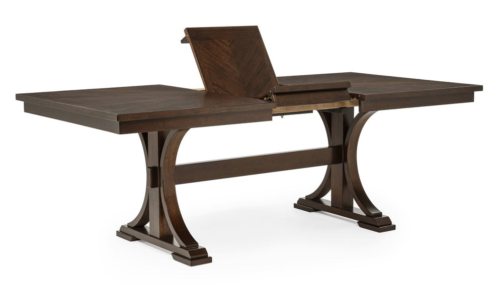 English Elm 1Pc Extendable Trestle Dining Table Mid-Century Warm Brown Wood Butterfly Leaf Seat B011P589425