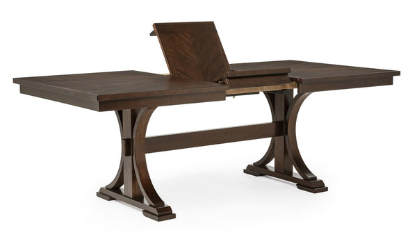 English Elm 1Pc Extendable Trestle Dining Table Mid-Century Warm Brown Wood Butterfly Leaf Seat B011P589425