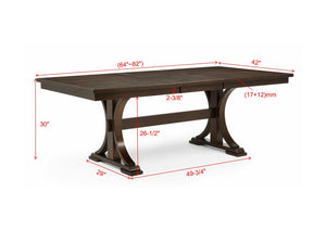 English Elm 1Pc Extendable Trestle Dining Table Mid-Century Warm Brown Wood Butterfly Leaf Seat B011P589425