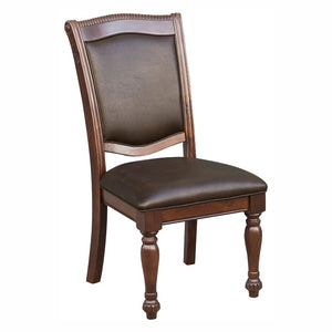 English Elm Cherry Finish Formal Dining Arm Chairs with Gold Tipped Carved Wood Set of Six Side Chair - Brown Cherry 4 Pc B011P590154
