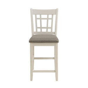 English Elm Antique White Oak Veneer Counter Height Side Chairs Mission Style Set of Six B011P590190
