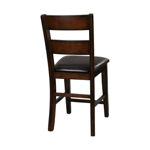 English Elm Dark Brown Mindy Wood Counter Height Dining Chairs with X Back Polyester Seats Set 6 Pc Standard B011P590199