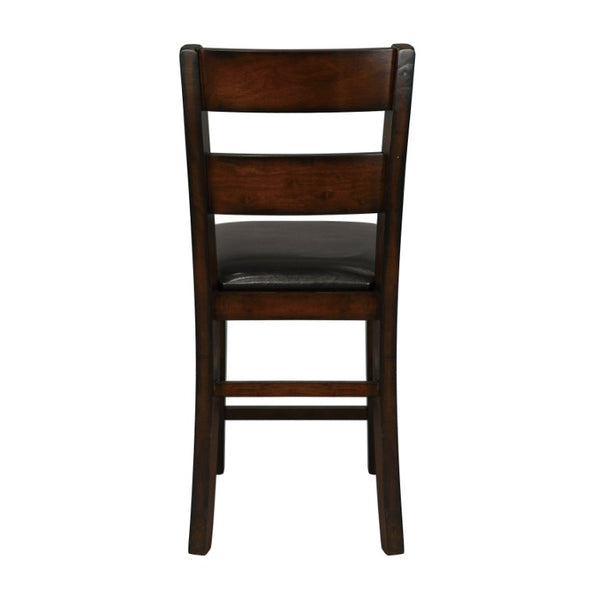 English Elm Dark Brown Mindy Wood Counter Height Dining Chairs with X Back Polyester Seats Set 6 Pc Standard B011P590199