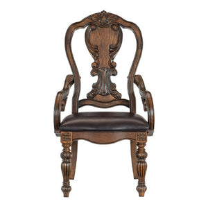 English Elm Wire Brushed Oak Nailhead Upholstered Dining Chairs Set of Four Farmhouse Linen Style Dark Oak 8 Pc Arm Chair B011P590202