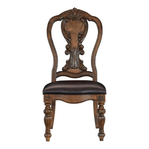 English Elm Wire Brushed Oak Nailhead Upholstered Dining Chairs Set of Four Farmhouse Linen Style Dark Oak 4 Pc Side Chair B011P590203