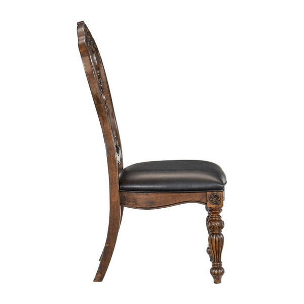 English Elm Wire Brushed Oak Nailhead Upholstered Dining Chairs Set of Four Farmhouse Linen Style Dark Oak 4 Pc Side Chair B011P590203