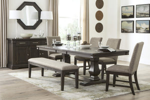 English Elm Wire Brushed Oak Nailhead Upholstered Dining Chairs Set of Four Farmhouse Linen Style Wire Brushed Rustic Brown 4 Pc Side Chair B011P590211