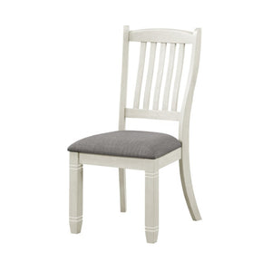 English Elm Antique White Solid Acacia Pine Dining Chair Set Six Farmhouse Upholstered Seats B011P590218