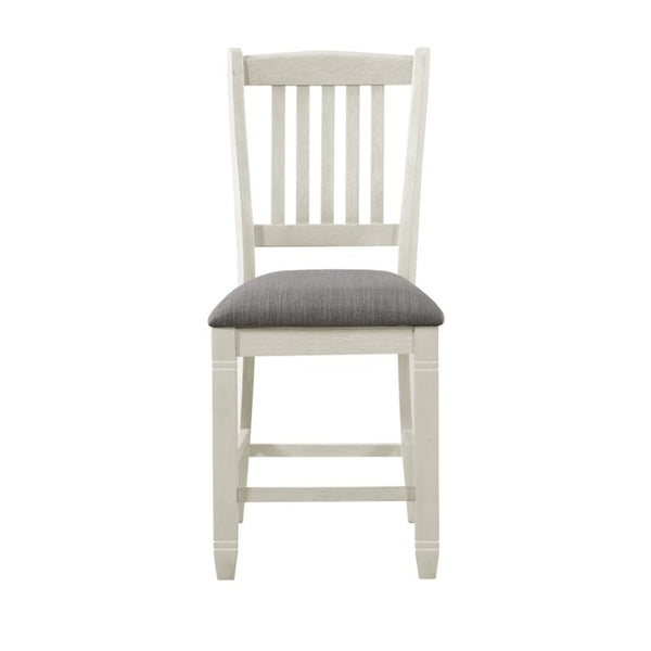 English Elm Antique White Wood Counter Height Dining Chairs Set of 10 Gray Upholstered Farmhouse B011P590222