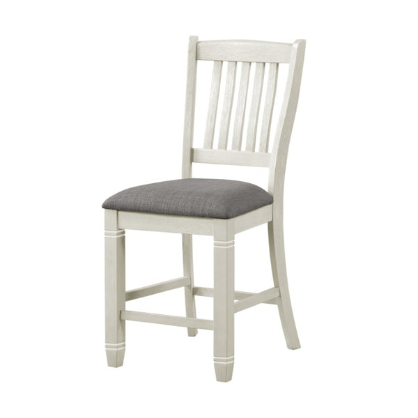 English Elm Antique White Wood Counter Height Dining Chairs Set of 10 Gray Upholstered Farmhouse B011P590222