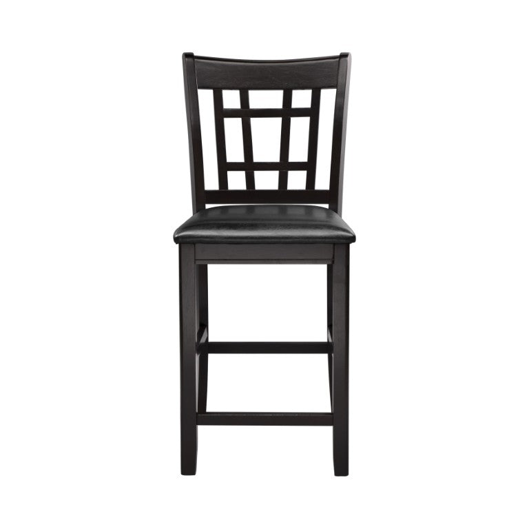 English Elm Dark Cherry Oak Veneer Mission Style Counter Height Dining Chairs with Faux Leather Seats B011P590225