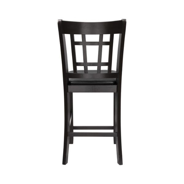 English Elm Dark Cherry Oak Veneer Mission Style Counter Height Dining Chairs with Faux Leather Seats B011P590225